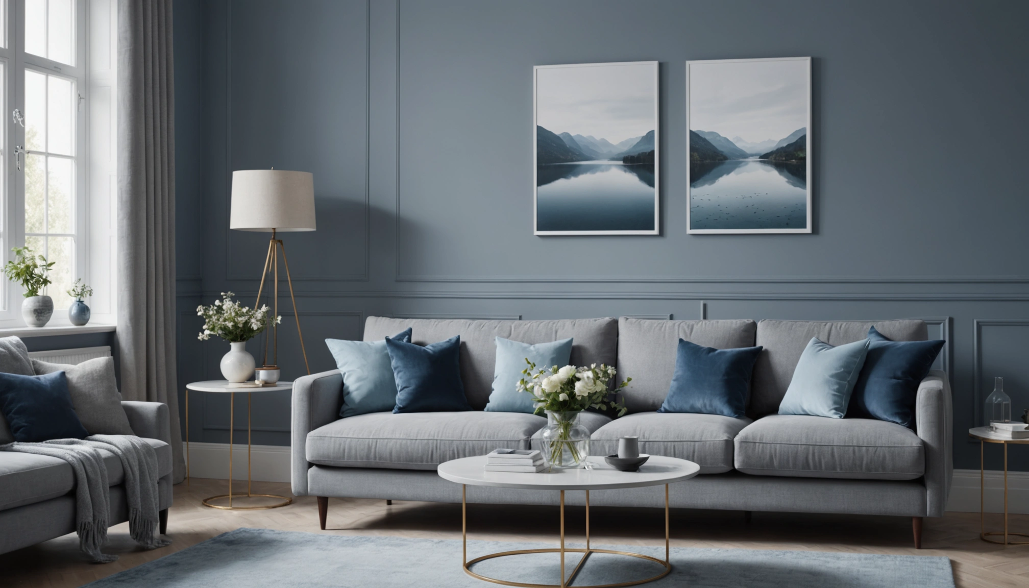 farbpalette wandfarbe grau blau
